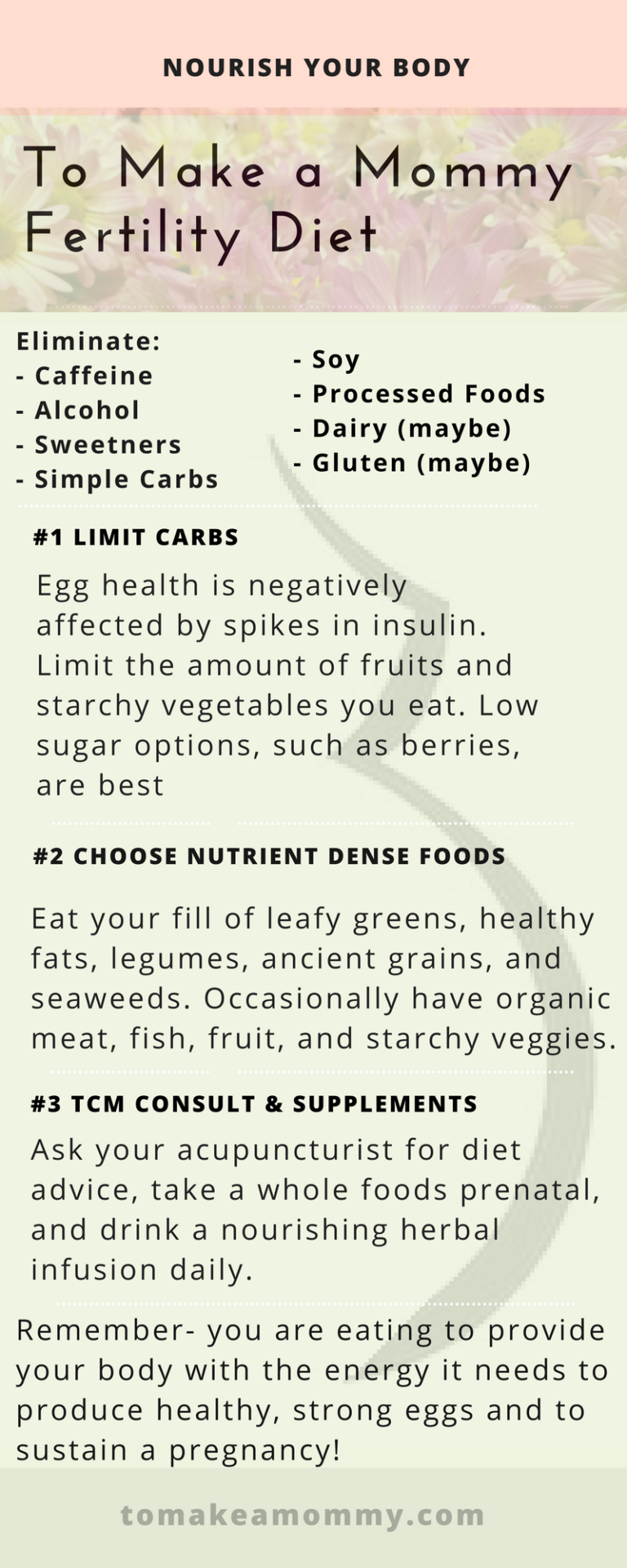 The To Make a Mommy Fertility Diet for Egg Health & Infertility