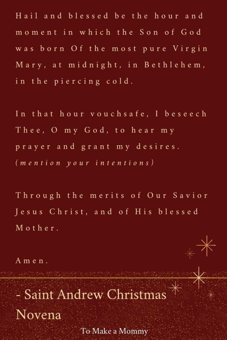 Saint Andrew Novena; A Christmas Prayer To Conceive A Baby - To Make A 